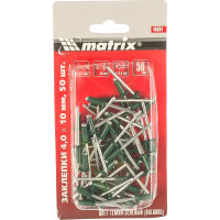 Заклепки RAL 6005 (4.0х10 мм; темно-зеленый) 50 шт. MATRIX 40684