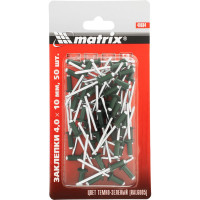 Заклепки RAL 6005 (4.0х10 мм; темно-зеленый) 50 шт. MATRIX 40684