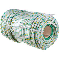 Плетёный капроновый 16-прядный фал с капроновым сердечником, диаметр 8мм, бухта 100м, 1000кгс СИБИН 50220-08