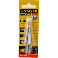 Сверло ступенчатое по металлу (6-20 мм; 8 ступеней; 75 мм) STAYER 29660-6-20-8