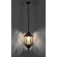 Садово-парковый светильник, шестигранный на цепочке 60W E27 230V, черное золото Feron PL125 11347