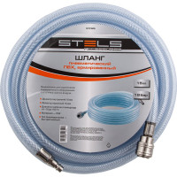 Шланг пневматический ПВХ армированный (10x16 мм; 15 м; 18 бар; быстросъем) STELS 57025