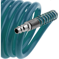 Спиральный воздушный шланг STELS 8x12мм, 18 бар, с быстросъемными соединениями, 15 м// 57019