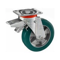 Колесо с вращающейся опорой, пластиной крепления и задним тормозом (200 мм; 700 кг) Tellure rota 627206