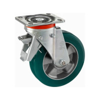 Колесо с вращающейся опорой, пластиной крепления и задним тормозом (200 мм; 700 кг) Tellure rota 627206