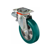 Колесо с вращающейся опорой, пластиной крепления и задним тормозом (200 мм; 700 кг) Tellure rota 627206