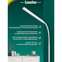 Напольный светильник, белый, LED, торшер, 6Вт, 230В, сенсорное включение, 4 уровня яркости, 4000К Camelion KD-795 C01 12494