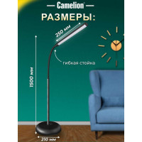 Напольный светильник, чёрный, LED, торшер, 6Вт, 230В, сенсорное включение, 4 уровня яркости, 4000К Camelion KD-795 C02 12495