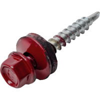 Кровельный саморез Tech-Krep КР сверло 4,8х35 RAL-3005 винно-красный 250 шт, ведро 127873