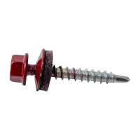 Кровельный саморез Tech-Krep КР сверло 4,8х35 RAL-3005 винно-красный 250 шт, ведро 127873