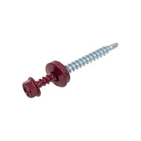 Кровельный саморез Tech-Krep КР сверло 4,8х51 RAL-3005 винно-красный 60 шт, коробка с ок 125553