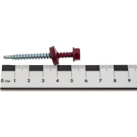 Кровельный саморез Tech-Krep КР сверло 4,8х51 RAL-3005 винно-красный 60 шт, коробка с ок 125553