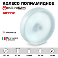 Колесо (100 мм; 300 кг) Tellure rota 681112