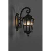 Садово-парковый светильник, четырехгранный на стену вниз 60W 230V E27, черное золото FERON PL103 11295