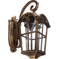 Садово-парковый светильник, четырехгранный на стену вниз 60W 230V E27, черное золото FERON PL103 11295