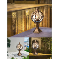 Садово-парковый светильник, круглый на постамент 60W 230V E27, черное золото FERON PL3704 11364