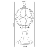 Садово-парковый светильник, круглый на постамент 60W 230V E27, черное золото FERON PL3704 11364