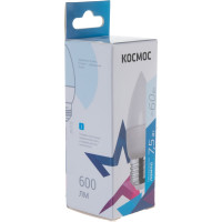 Светодиодная лампа КОСМОС LED 7.5Вт Свеча 220В E27 4500К 417252 LkecLED7.5wCNE2745