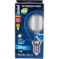 Светодиодная лампа Uniel LED-G45-6W/WW/E14/CL PLS02WH UL-00000197