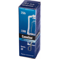 Прозрачная галогенная лампа без рефлектора G9 25W 220V 2000 часов Camelion 5845