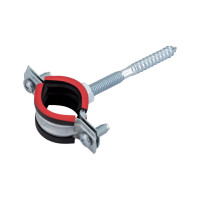 Оцинкованный хомут с резиновым уплотнителем MasterProf 3/4", M8, с шурупом и дюбелем ИС.140017