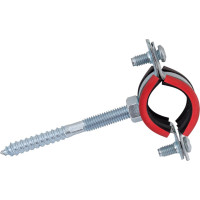 Оцинкованный хомут с резиновым уплотнителем MasterProf 3/4", M8, с шурупом и дюбелем ИС.140017