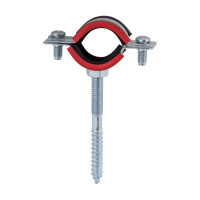 Оцинкованный хомут с резиновым уплотнителем MasterProf 3/4", M8, с шурупом и дюбелем ИС.140017