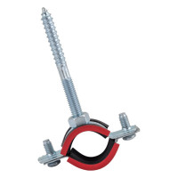 Оцинкованный хомут с резиновым уплотнителем MasterProf 3/4", M8, с шурупом и дюбелем ИС.140017