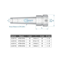 Патрон цанговый MSB3-ER32, хвостовик конус Морзе, DIN228-A, с набором цанг 18 шт. 3-20 мм GRIFF b220423