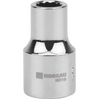 Головка торцевая 12-гранная. 1/2"-3/8" тип ND19-3/8 NORGAU 063708007