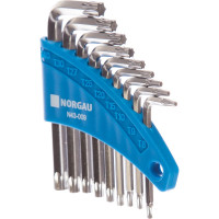 Набор двухсторонних ключей Torx NORGAU N43-009 (T8-T40, 9 шт) 061047809