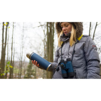 Термос с узким горлом Арктика 0.7л, кожаная вставка, синий 108-700-BL