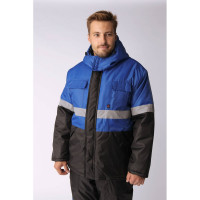 Зимний костюм с полукомбинезоном Мегрес-2 СОП Факел (ткань OxLine, 90) васильковый/черный; 52-54; 170-176 87468913.005