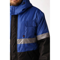 Зимний костюм с полукомбинезоном Мегрес-2 СОП Факел (ткань OxLine, 90) васильковый/черный; 52-54; 170-176 87468913.005