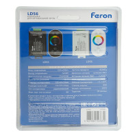 Контроллер для светодиодной ленты с П/У FERON белый, 18А12-24V, LD56, артикул 21558