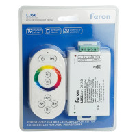 Контроллер для светодиодной ленты с П/У FERON белый, 18А12-24V, LD56, артикул 21558