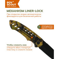 Складной нож BOYSCOUT Рейнджер 11.5/20см, в чехле 61287