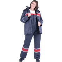 Женский утепленный костюм ГК Спецобъединение АНГАРА серый-красный, размер 88-92, рост 158-164 Кос 469/ 88/158