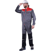 Костюм ГК Спецобъединение КМ-10 ЛЮКС серый/красный, р.96-100, рост 170-176 Кос 594/ 96/170