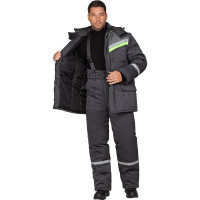 Утепленная куртка ГК Спецобъединение ВЬЮГА темно-серая, размер 88-92, рост 182-188 Кур 322/ 88/182