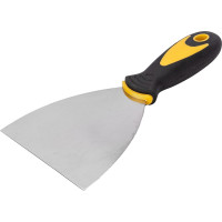 Шпатель FIT нерж.сталь, прорезиненная ручка, 4", 100мм 06696