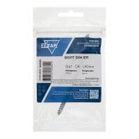 Сантехнический болт DIN 571 оцинкованный 6х90, 2шт - пакет Zitar 102585