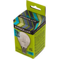 Светодиодная лампа Шар Ergolux LED-G45-7W-E14-4K 7Вт E14 4500K 172-265В 12144