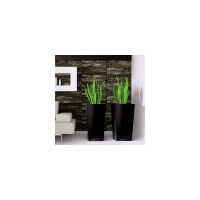 Кашпо для цветов Prosperplast Urbi square 91.5 л, антрацит 2 предмета DURS400-S433