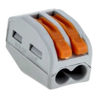 Строительно-монтажная клемма (СМК) ЭРА NO-222-25 модель 412, с рычагом, 2 отверстия, 0.08-2.5мм2, 2 штуки Б0033399