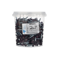 Саморез КР со сверлом 4,8x35 мм RAL-3005 винно-красный, 250 шт в ведре Zitar 127873