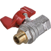 Шаровой кран RuB, 1/4" DN8 PN40, ВР-НР, серия MILANO (S.90), бабочка S90B26