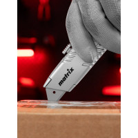 Нож MATRIX 19 мм выдвижное трапециевидное лезвие, металлический корпус 78964