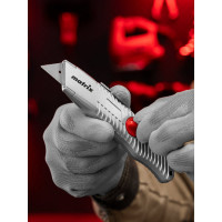 Нож MATRIX 19 мм выдвижное трапециевидное лезвие, металлический корпус 78964