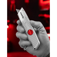 Нож MATRIX 19 мм выдвижное трапециевидное лезвие, металлический корпус 78964